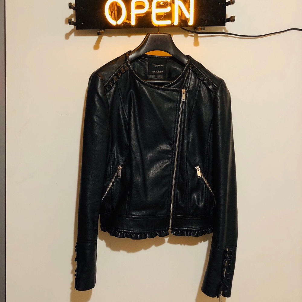 Zara faux leather jacket
